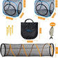 Pet Play Tunnel + Cube(with Three Ways) for Indoor and Outdoor, Kitty Play House, Cat Enclosures, Collapsible Cat Tent, Cage, Kitten Toys Easy to Connect with Kitty Tent（2 Cubes + Run Tunnel）