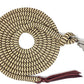 Double Braid Lead Rope with Eye Splice Loop, 12-14FT Lengths (Brown with Beige, 12 ft.)