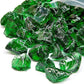 TWINKLING High Luster Fire Glass Gravel Stone,Broken Glass,Fire Pit Glass,Crushed Glass for Fireplace Pit Aquarium Garden Decoration,1-3cm,2-Pound Jar (Green)