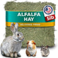 5lb Freshly Dried Organic Alfalfa Hay for Guinea Pigs, Rabbits, Chinchillas, Goats, Hamsters & Ferrets, Small Animal Food Rich in Protein & Fiber, Hand-Selected, Hand Sorted, USA Grown