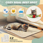 Sisal Scratcher, [+ Catnip Fish Toy], Cat Wall Scratcher, Couch Protector from Cat Scratching, Scratching Mat- 24 X 15.8 with 12 Adhesive Stripes. (The Sun)