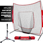 PowerNet Baseball Softball Practice Net 7x7 with Baseball Accessories for Practice Pitching, Batting & Fielding, Ball Caddy, Weighted Baseballs, Tee