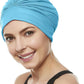 BEEMO Swim Caps for Women Swimming Turban Polyester Latex Lined Pleated for Ladies