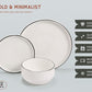 Ceramic Dinnerware Set, 12-Piece Service for 4, Round, Microwave and Dishwasher Safe, Cambridge Classics (French)