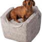 Snoozer Dog Car Seat: Lookout I Dog Booster Car Seat for Dogs Small 5-15 lbs, Size: Small, Fabric: Merlin Linen, Pet Car Seat to Alleviate Car Sickness for Dogs, Removable Machine Washable Cover