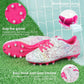 brooman Kids Firm Ground Soccer Cleats Girls Football Cleats with Shin Guards and Soccer Socks