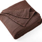 Carriediosa 100% Cotton Muslin Throw Blanket 90" X 90" Queen Size，4-Layers Summer Gauze Throws for Bed Couch，Soft Lightweight Breathable Linen Blankets Bedspread for Adults All Season，Dark Brown