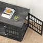 32 Inch Heavy Duty Dog Crate Furniture for Medium and Small Dogs, Decorative Pet House End Table, Wooden Cage Kennel Furniture Indoor, Gray
