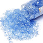TWINKLING High Luster Fire Glass Gravel Stone Glitter,Broken Glass,Fire Gems Chips,Crushed Glass for Fire Pit Crafts Resin Art Aquarium Garden Decoration,3-6mm,1-Pound Jar (Light Blue)