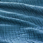 Carriediosa 100% Cotton Muslin Throw Blanket 90" X 90" Queen Size，4-Layers Summer Gauze Throws for Bed Couch，Soft Lightweight Breathable Linen Blankets Bedspread for Adults All Season，Dusty Blue