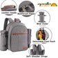 Apollo Walker Picnic Backpack Set for 2 Person with Cooler Compartment, Detachable Bottle/Wine Holder, Fleece Blanket, Plates and Cutlery Set