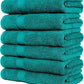 Pleasant Home Bath Towels Set of 6 (24” x 50”) 100% Cotton, 515 GSM | Lightweight, Soft & Absorbent Luxury Towels for Bathroom | for Gym, Pool & Spa | 6 Pack, Teal
