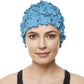 BEEMO Floral Petal Ladies Bathing Swim Cap Women Retro Swim Hat Long/Short Hair