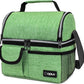 opux Lunch Box for Men, Adult Lunch Box Cooler, Insulated Lunch Bag Women, Dual Compartment Lunchbox for Work, Leakproof Double Decker Lunch Bag, Soft Lunch Pail Tote Boys Girls Kids School, Green