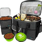 PetAmi Dog Travel Bag - Organizer with Food Container and Bowls, Supplies for Weekend Camping, Cat Diaper Bag (Charcoal, Large)