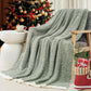 NEXHOME PRO Super Soft Throw Blankets for Couch, Reversible Warm Blankets Cozy Knit Blanket for Women, Fuzzy Plush Lightweight Throws for Sofa, Bed, Picnic, Sage Green White, 50 x 60 inches