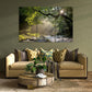 Nature Wall Art Prints - Ocean Forest Mountain Lake Canvas Landscapes - Small to Extra Large Living Room Bedroom Kitchen Bathroom Décor (Rocky River in the Woods, 35L" x 53W" - 3 Panels)