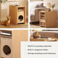 WERMO 12'' Narrow End Table for Living Room - Small Side Table with Shelf, Magazine Holder and Storage Doubling as Cat Hideaway for Couch, Chair and Bedside. Wood Night Stand for Bedroom (Oak)