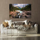 Nature Wall Art Prints - Ocean Forest Mountain Lake Canvas Landscapes - Small to Extra Large Living Room Bedroom Kitchen Bathroom Décor (Mountain River Waterfall, 55L" x 83W"- 3 Panels)