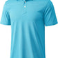 MAGCOMSEN Men's Polo Shirts 3 Buttons Casual Work T Shirts Quick Dry Short Sleeve Golf Shirt Pique Jersey Outdoor Performance