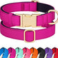 Didog Soft Padded Dog Collars for Small Dogs, Colorful and Durable Dog Collar with Quick Release Buckle, Light and Breathable for Daily Walking, Rose Purple, S