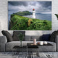 Nature Wall Art Prints - Ocean Forest Mountain Lake Canvas Landscapes - Small to Extra Large Living Room Bedroom Kitchen Bathroom Décor (Stormy Sky Lighthouse, 31L" x 47W")