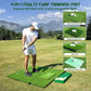 Upgrade Multi-Function Golf Hitting Mat – MyVoice 5x4ft Thickened Mat with Interchangeable Turf, Durable Non-Slip Base for Indoor & Outdoor Practice, Ideal for Golfers of All Levels