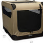 Amazon Basics 2-Door Portable Soft-Sided Folding Soft Dog Travel Crate Kennel, Medium (M 30" x 21" x 21"), Tan