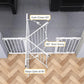 Cumbor 29.7-57" Extra Wide Baby Gate for Stairs, Mom's Choice Awards Winner-Dog Gate for Doorways, Pressure Mounted Walk Through Safety Child Gate for Kids Toddler, Tall Pet Puppy Fence Gate, White
