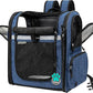 PetAmi Dog Backpack Carrier for Small Large Cat, Pet, Puppies, Ventilated Pet Hiking Backpack Travel Bag, Airline Approved Cat Backpack Carrier, Safety Back Support, Camping Biking, Max 18 lbs, Navy