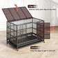 48 Inch Heavy Duty Indestructible Dog Crate Steel Escape Proof, High Anxiety Cage, Kennel with Wheels, Removable Tray, Extra Large XL XXL