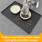Ptlom Pet Placemat for Dog and Cat, Mat for Prevent Food and Water Overflow, Suitable for Small, Medium and Big Pet, 18" 12", Black, Silicone
