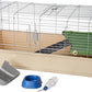Amazon Basics Top Access Small Animal, Rabbit & Guinea Pig Cage, Ferret Cage Habitat With Accessories, Jumbo, Multicolor, 48.6"L x 26.6"W x 20.6"H