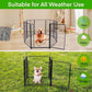 Tall Garden Fence,Wide Gate Low Threshold Fence for Garden, 36in(H) 4 Panels Total 8.9 Ft(L) Animal Barrier Fence,Flower Bed Fencing, Dog Fences Outdoor for Yard