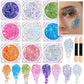 Teenitor Face Glitter, Body Glitter Gel Set, 9 Colors Makeup Gel Glitter for Face and Body, Hair Glitter for Festival Party Cheer