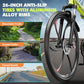 26 Inch Folding Mountain Bike, 21 Speed Full Suspension Bicycle with High-Carbon Steel, Dual Disc Brake Non-Slip Quick Release tire Folding Bicycle for Adults/Men/Women