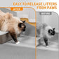 Large Cat Litter Mat for Litter Box, 47"×33" Double Layer Trapping Mat, Non-Slip Water Proof Kitty Litter Pad, Grey