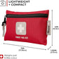 Thrive Mini Emergency Kit & First Aid Pouch - College Dorm Sick Kit - 66 Piece Set - Waterproof Rip-Stop Nylon Pouch with Multi-Size Bandages, Wipes & Safety Pins