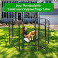 Dog Playpen Outdoor Extra Wide 8 Panels Heavy Duty Dog Fence 50" Height Anti-Rust with Doors Portable for RV Camping Yard, Total 21FT, 35 Sq.ft, Snowy Black