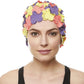BEEMO Floral Petal Ladies Bathing Swim Cap Women Retro Swim Hat Long/Short Hair