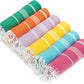 HAVLULAND Turkish Beach Towel Pack of 6 – 100% Cotton Beach Towels Bulk 72 x 40'' – Oversized, Quick Dry & Sand Free Beach Towel – Lightweight Turkish Bath Towels Set