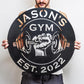 Custom Metal Dumbbell Gym Name Sign, Weightlifting Workout Room Wall Art, Personalized Home Gym Sign, Custom Gym Decor, Workout Garage