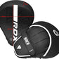 RDX Boxing Pads Curved Focus Mitts, Maya Hide Leather Kara Hook and jab Training Pads, Adjustable Strap Ventilated, MMA Muay Thai Kickboxing Coaching Martial Arts Punching Hand Target Strike Shield