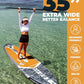 MOUSA 10‘8/11'×35" Extra Wide Inflatable Stand Up Paddle Board, Stable Paddleboard SUP for 2 People/Family, Anti-Slip Full EVA Deck, 3 Handles, 100L Backpack, All-Round Sup Board, Big Fin