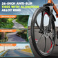 26 Inch Folding Mountain Bike, 21 Speed Full Suspension Bicycle with High-Carbon Steel, Dual Disc Brake Non-Slip Quick Release tire Folding Bicycle for Adults/Men/Women