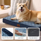 Bedsure Orthopedic Dog Bed for Medium Dogs - Flat Memory Foam Pet Mattress with Removable Washable Cover and Egg Crate Foam, Suitable for Pet Up to 35 lbs, 30x20x3 Inches, Navy