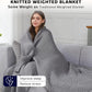 L'AGRATY Knitted Weighted Blanket - 48"x72" 20lbs Cooling Chunky Knit Heavy Blanket for Adults Braided Crochet Throw Thick Cable Yarn Knit Decorative No Beads Evenly Weighted Machine Washable