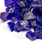 TWINKLING High Luster Fire Glass Gravel Stone,Broken Glass,Fire Pit Glass,Crushed Glass for Fireplace Pit Aquarium Garden Decoration,1-3cm,2-Pound Jar (Cobalt Blue)