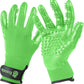 H HANDSON Pet Grooming Gloves - Patented #1 Ranked, Award Winning Shedding, Bathing, & Hair Remover Gloves - Gentle Brush for Cats, Dogs, and Horses (Mono Green, X-Large)