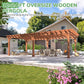 MUPATER 12x24 FT Wooden Pergola, All Cedar Wood Pergola Kit with Stakes, Quality Supported Structure, All-Season Durability, Snow and Wind Supported, Outdoor Shade for Backyard, Deck, Lawn, Patio